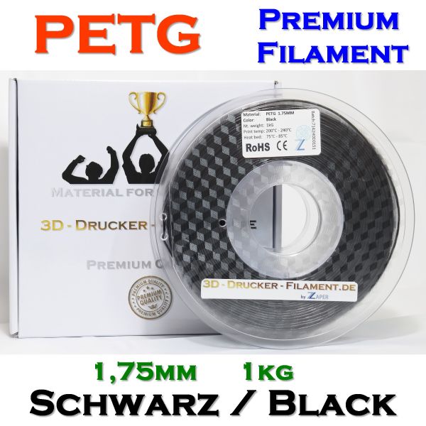 Z3D PETG 1.75mm BLACK 1kg 3D Printer Filament