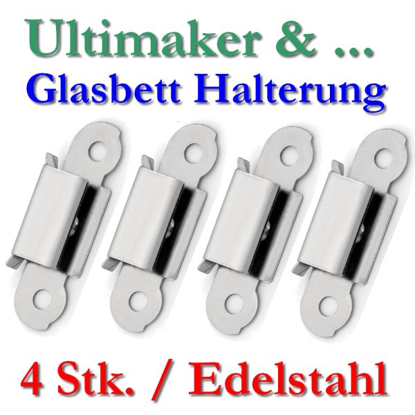 4x UM glass bed plate mounting clamp steel clip