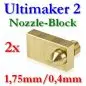 Preview: 2x-brass-nozzle-block-0.4mm-1.75mm-for-ultimaker-2-1020