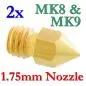 Preview: 2x-mk8-mk9-precision-nozzle-brass-3d-printer-m6-thread-0.2-till-0.8mm-1212
