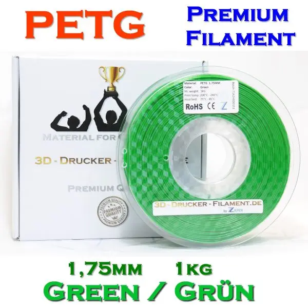 Z3D PETG 1.75mm GREEN 1kg 3D Printer Filament