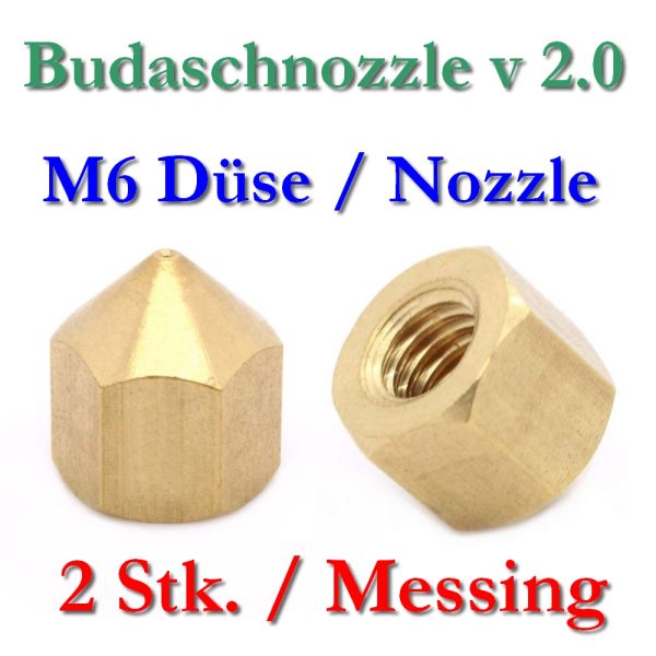 Preview: 2x RepRap 2.0 brass nozzle M6 female inner thread - 0.4mm