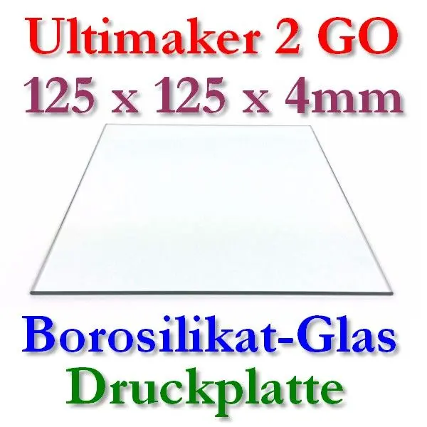 Borosilikat Glas Druckplatte 125x125x4mm UM2GO