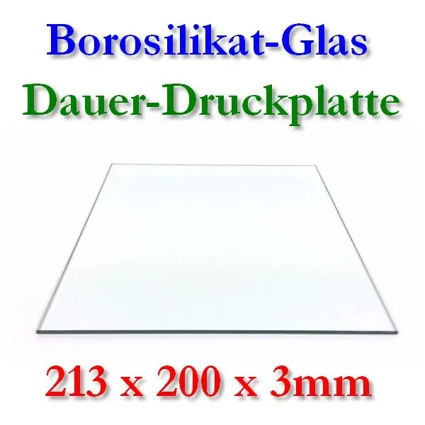 Borosilicate glass printing plate 213x200x3mm