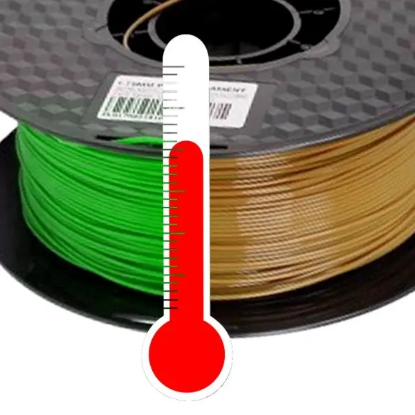 PLA 1.75mm Temp. color change BROWN - GREEN 1kg 3D Printer Filament