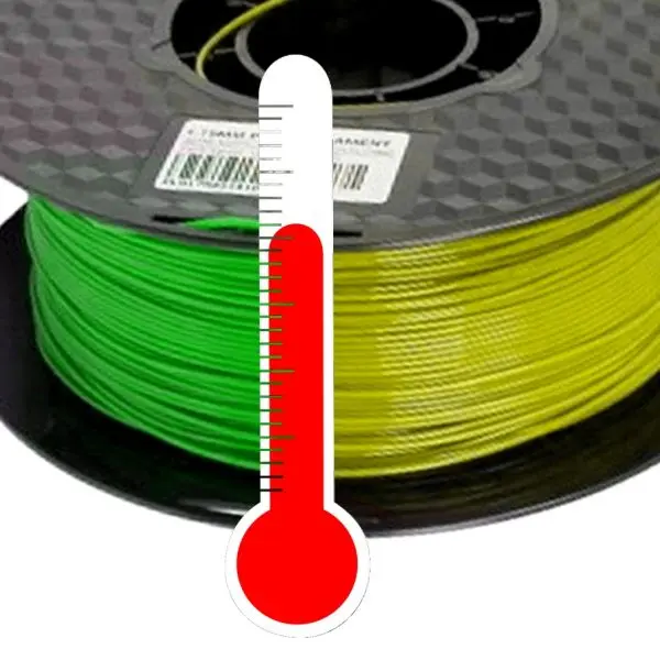 PLA 1.75mm Temp. color change GREEN - YELLOW 1kg 3D Printer Filament