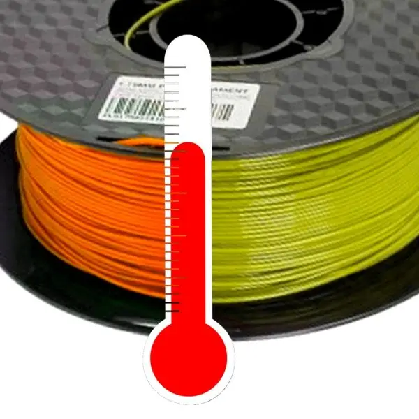 PLA 1.75mm Temp. color change ORANGE - YELLOW 1kg 3D Printer Filament