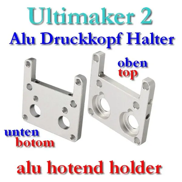 UM2 Printhead Hotend Aluminium Mounting Block (Top + Bottom)
